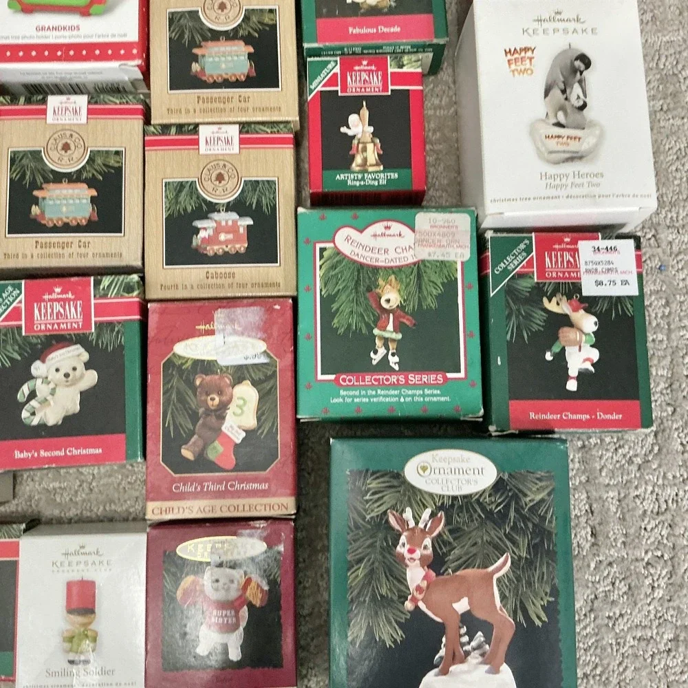 Hallmark Keepsake Christmas Ornament LOT of 25 Pieces Santa Reindeer Trains